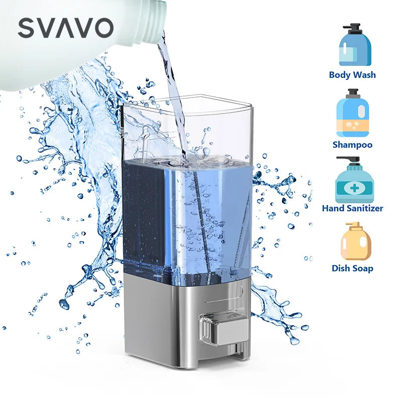 SVAVO V-8102 雙頭手動皂液器 - 500ml*2 壁掛式