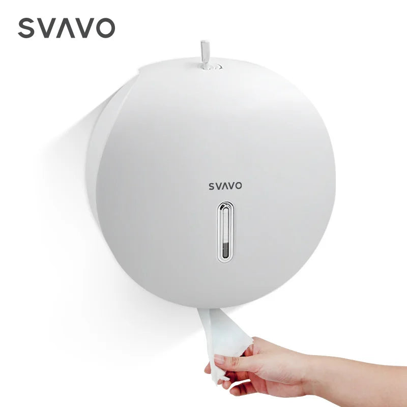 SVAVO PL-151065 壁掛式大卷衛生紙分配器 - ABS 材質 現代簡約款 白 / 黑 / 白灰可選