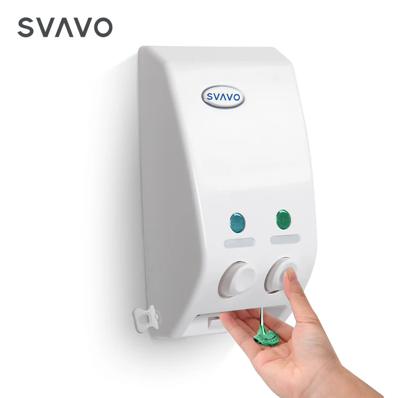 SVAVO V-102 雙頭洗手乳分配器 - 壁掛式手動皂機