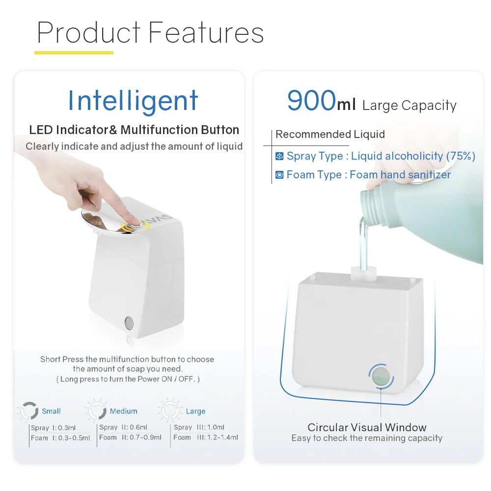 SVAVO OS - 0480 自動泡沫皂液器 - 950ml 時尚款