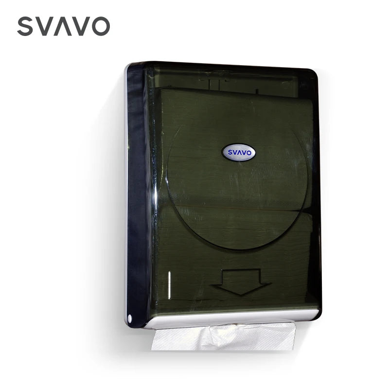 SVAVO V-630 壁掛式擦手紙分配器 - Z 型摺紙專用 現代款 白 / 透明棕可選