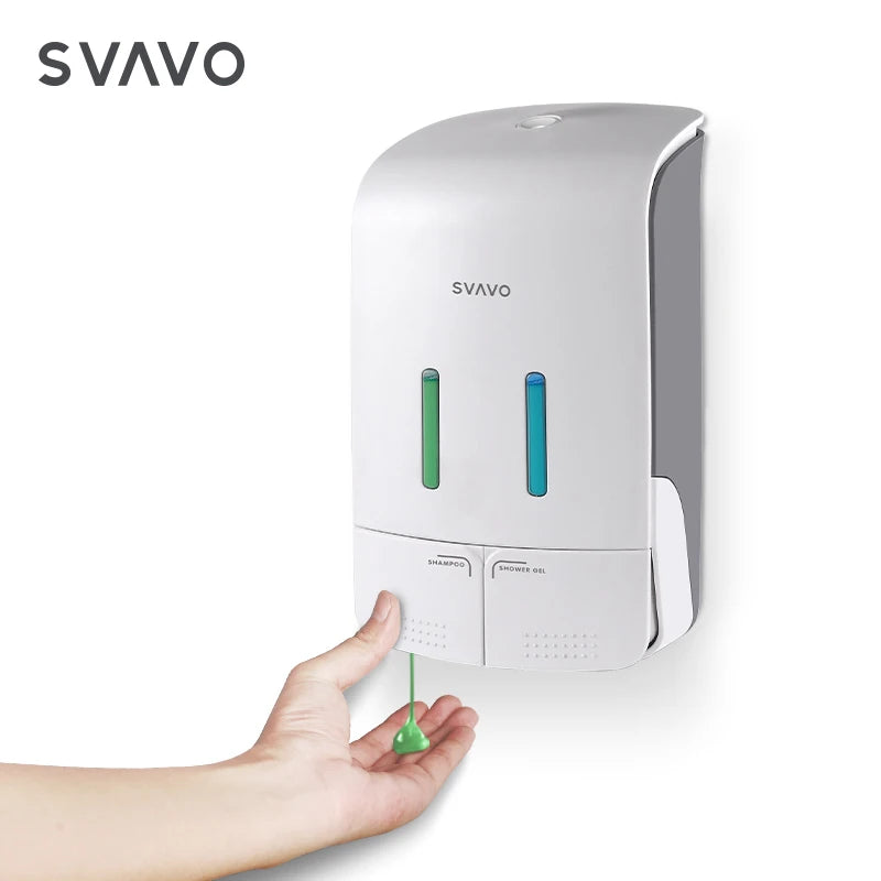 SVAVO PL-151052 批發雙頭手動皂液器 - 可補充式洗手乳分配器