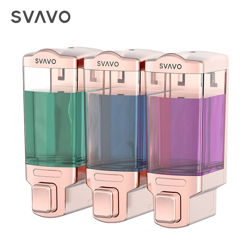 SVAVO V-8123 三格手動皂液器 - 3×480ml 可補充 白 / 鉻 / 客製化色 批發款