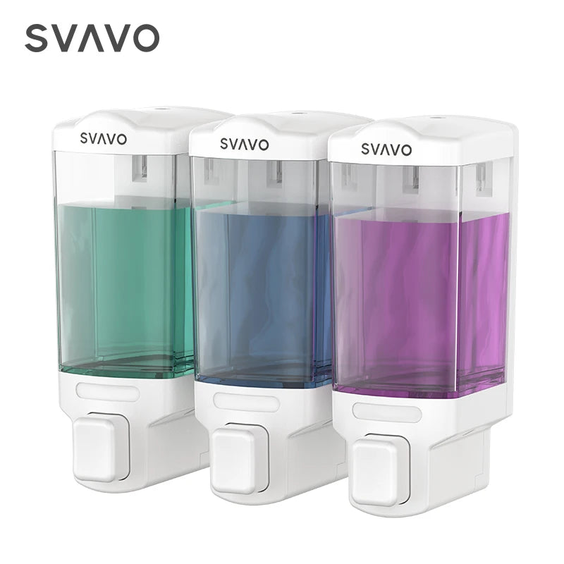 SVAVO V-8123 三格手動皂液器 - 3×480ml 可補充 白 / 鉻 / 客製化色 批發款