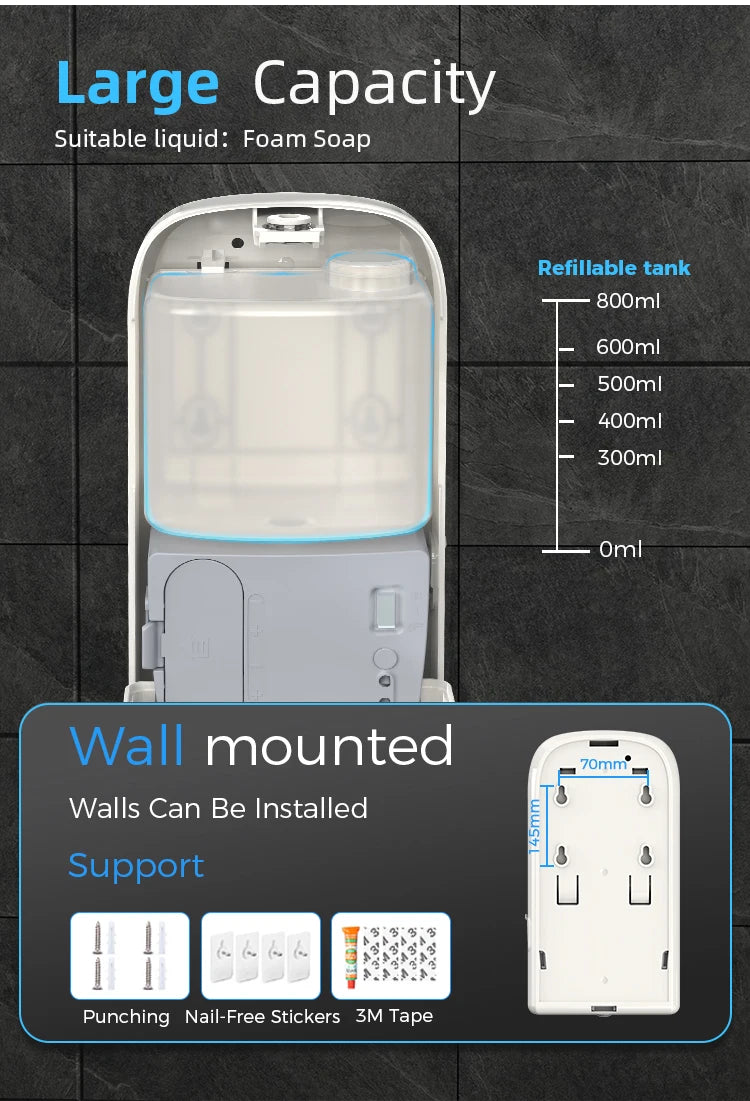 SVAVO ZM-046 自動泡沫 / 噴霧皂液器 - 800ml 多功能商用款 現代設計