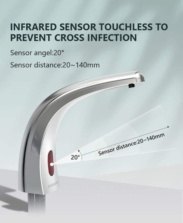 SVAVO V - SEN3085 自動感應皂液器 - 鋅合金材質 鉻色水龍頭式設計