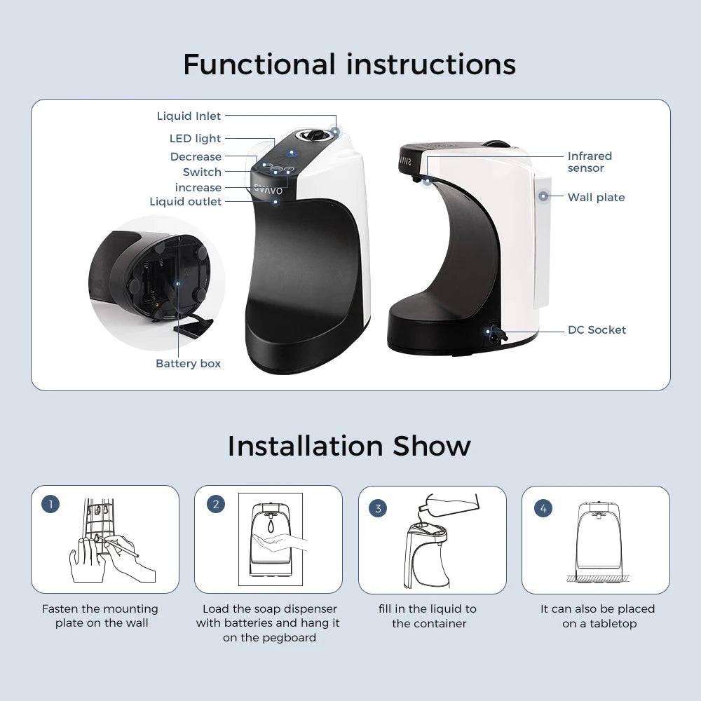 SVAVO ZM - 046FM 自動泡沫皂液器 - 800ml 時尚現代款