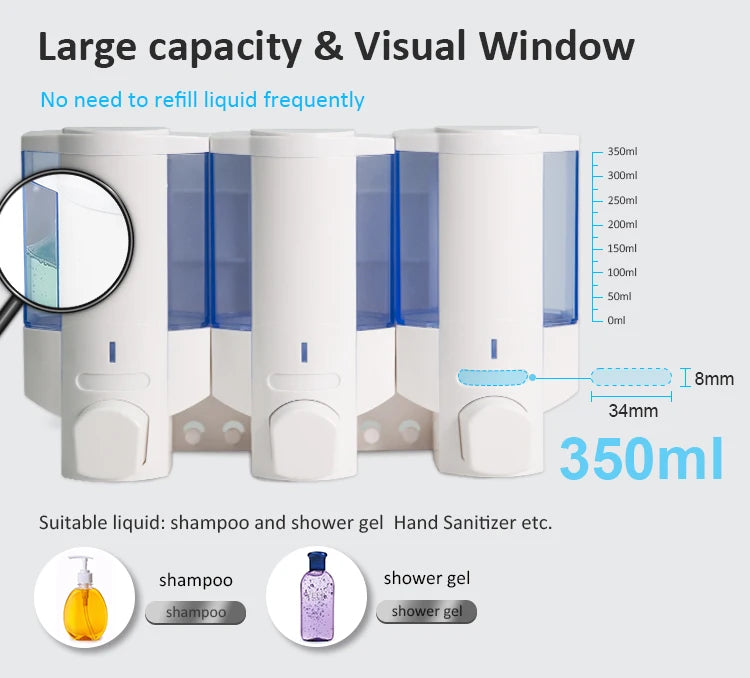 SVAVO V-6103 三頭皂液器 - 洗髮精沐浴乳分配器