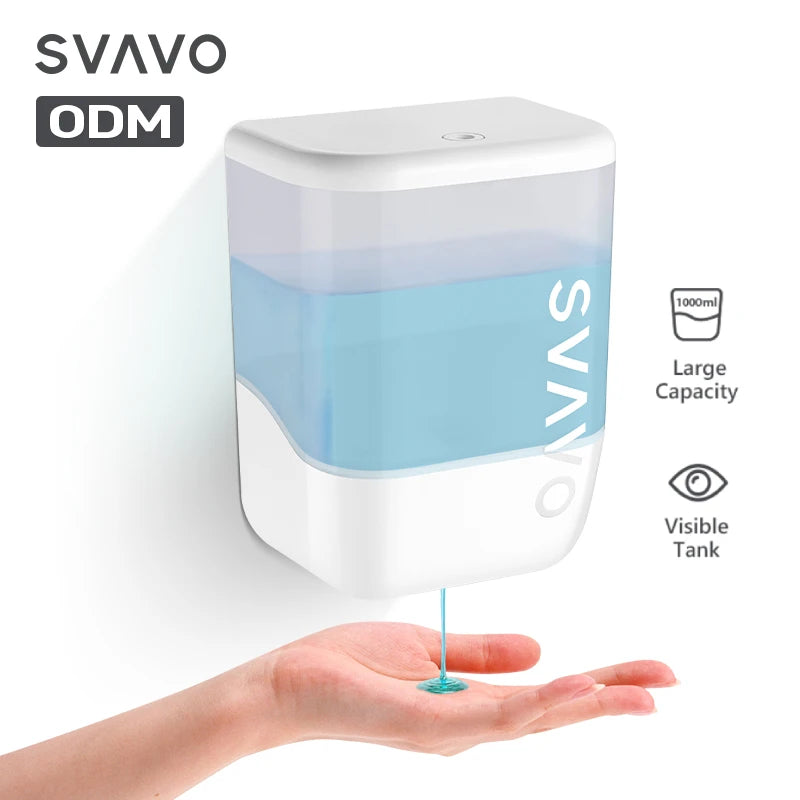 SVAVO OS - 0410 自動泡沫皂液器 - 1000ml 免打孔壁掛式 白 / 黑 / 鉻色可選