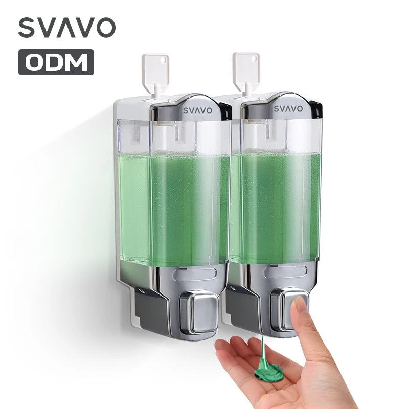 SVAVO V-8123 三格手動皂液器 - 3×480ml 可補充 白 / 鉻 / 客製化色 批發款