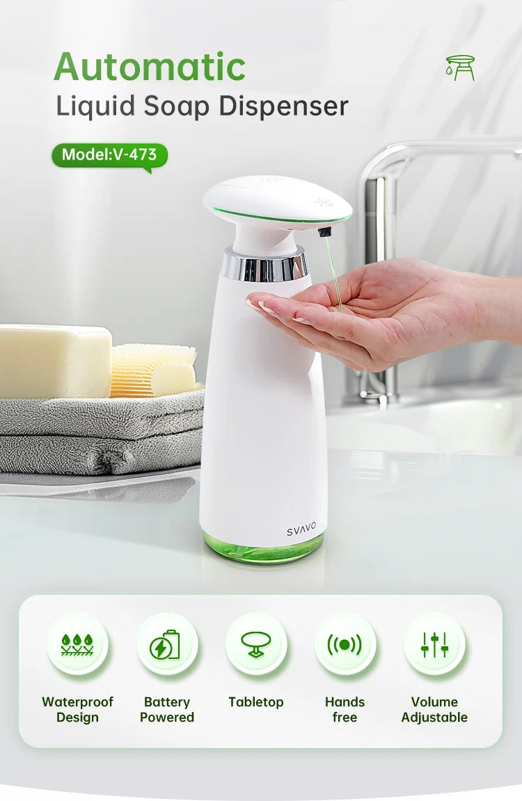 SVAVO V - 473 自動感應皂液器 - 350ml 免接觸式黑白兩色選