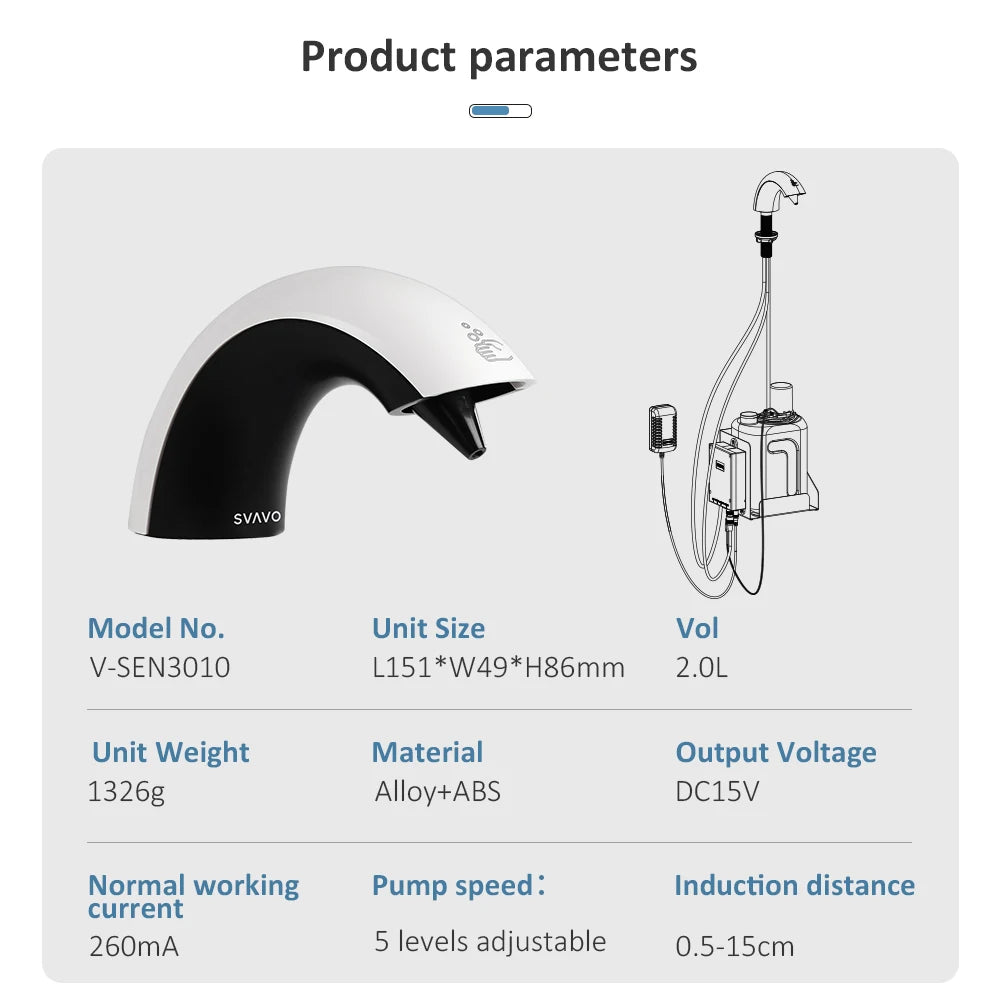 SVAVO V-SEN3010 自動泡沫皂液器 - 水龍頭式 2000ml 大容量