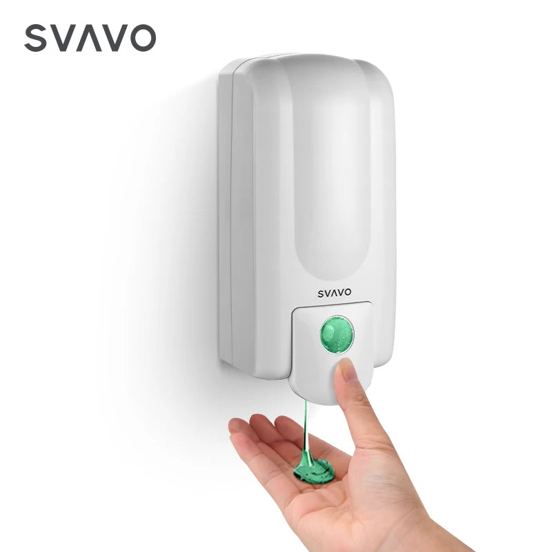 SVAVO V-730 手動液體皂液器 - 1000ml 壁掛式 現代白色款