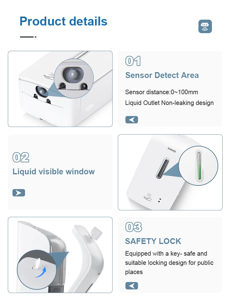 SVAVO PL - 151057 自動噴霧皂液器 - 1000ml 醫用可充 refillable 款