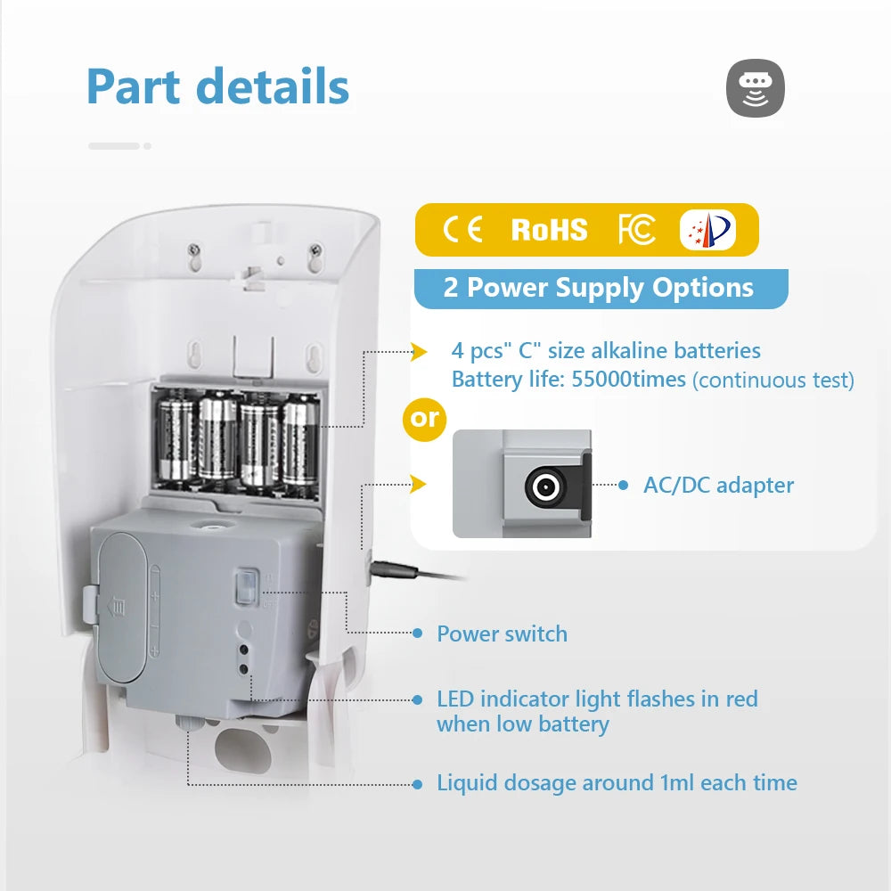 SVAVO PL - 151057 自動噴霧皂液器 - 1000ml 醫用可充 refillable 款