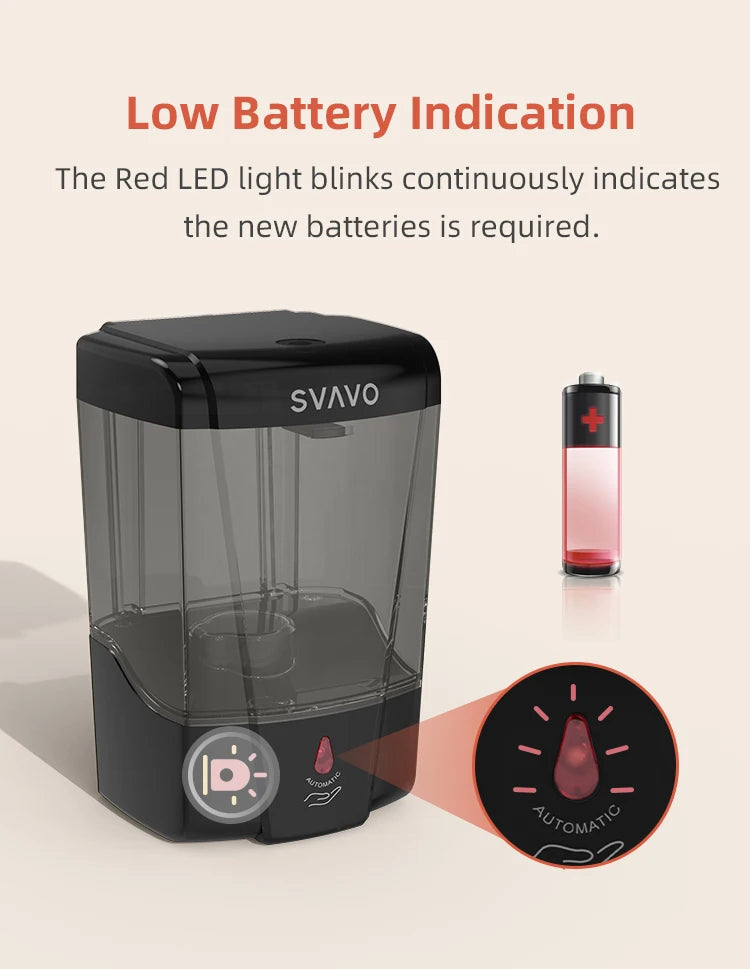 SVAVO V-410 自動液體皂液器 - 600ml 壁掛式現代款