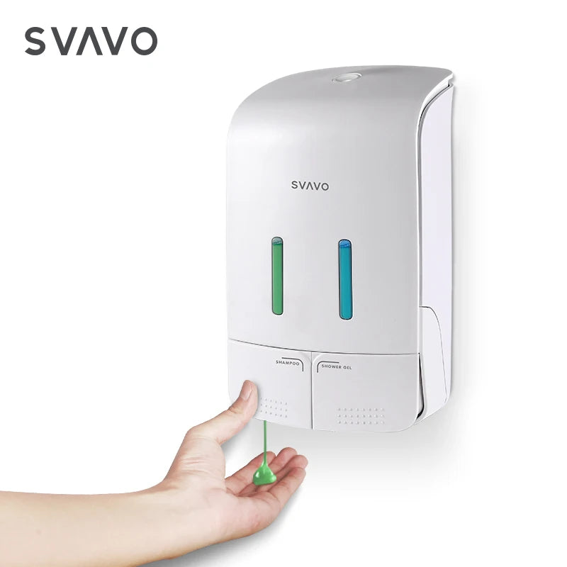 SVAVO PL-151052 批發雙頭手動皂液器 - 可補充式洗手乳分配器