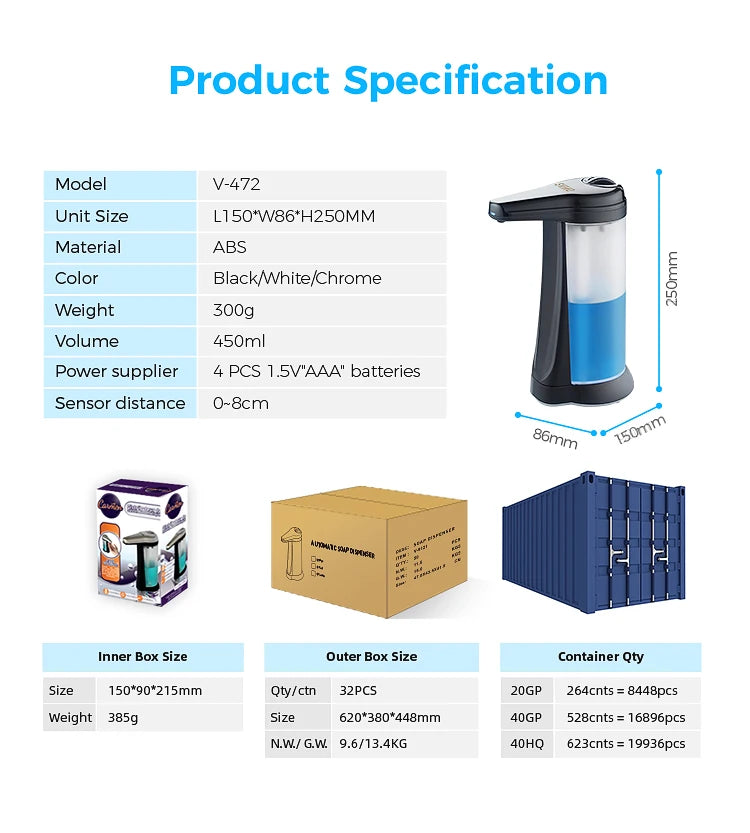 SVAVO V - 472 自動皂液器 - 450ml 現代風格 多色可選