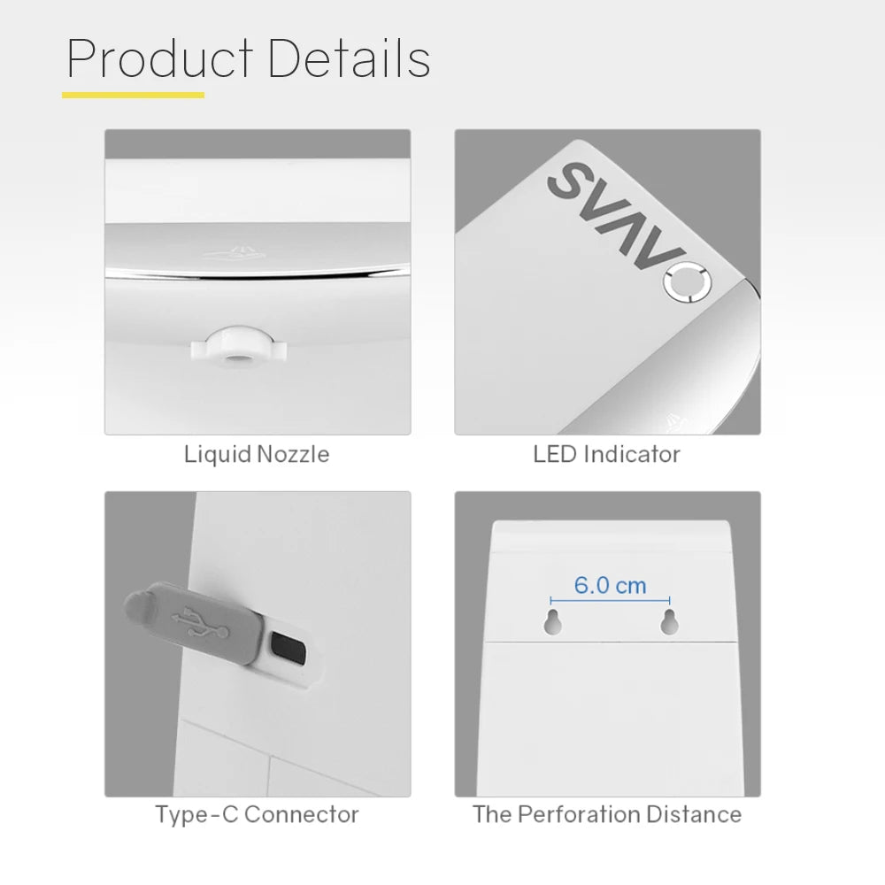 SVAVO OS - 0480 自動泡沫皂液器 - 950ml 時尚款