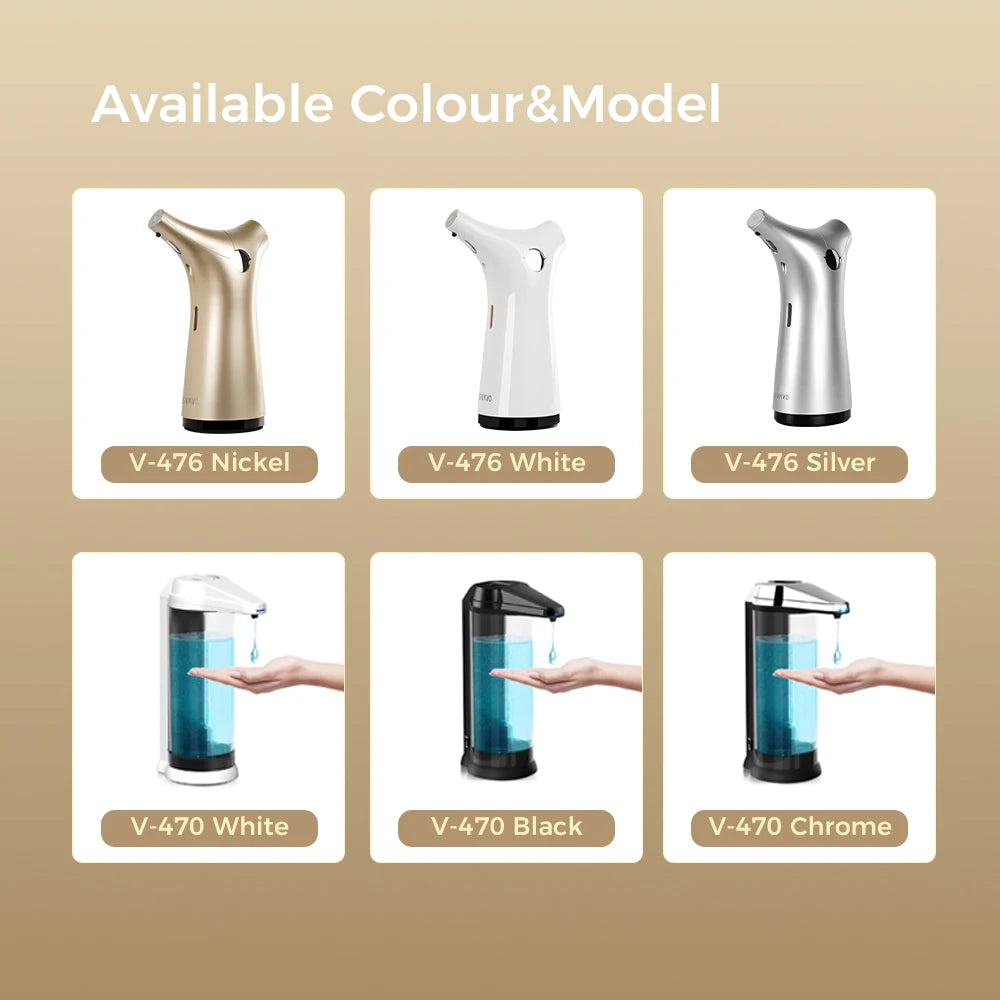 Svavo V - 476 紅外線自動感應皂液器 - 200ml 臺置式 白 / 銀 / 鎳三色可選