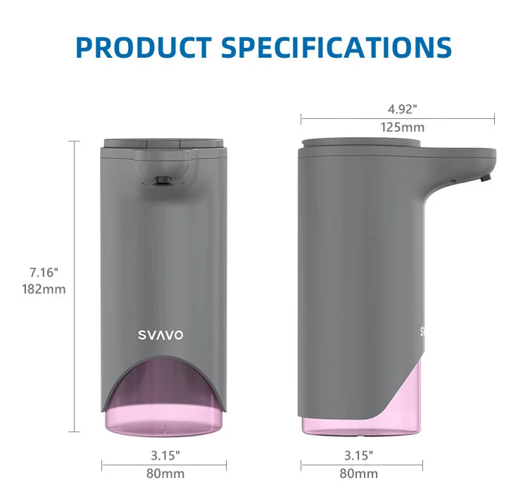 SVAVO V-370 自動泡沫皂液器 - 280ml 免接觸式 黑白兩色可選