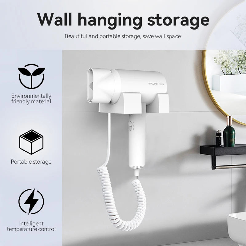 FaLin FL-1017 壁掛式折疊吹風機 - 低輻射高速款 1600W 3 檔調速 黑 / 白 / 灰三色