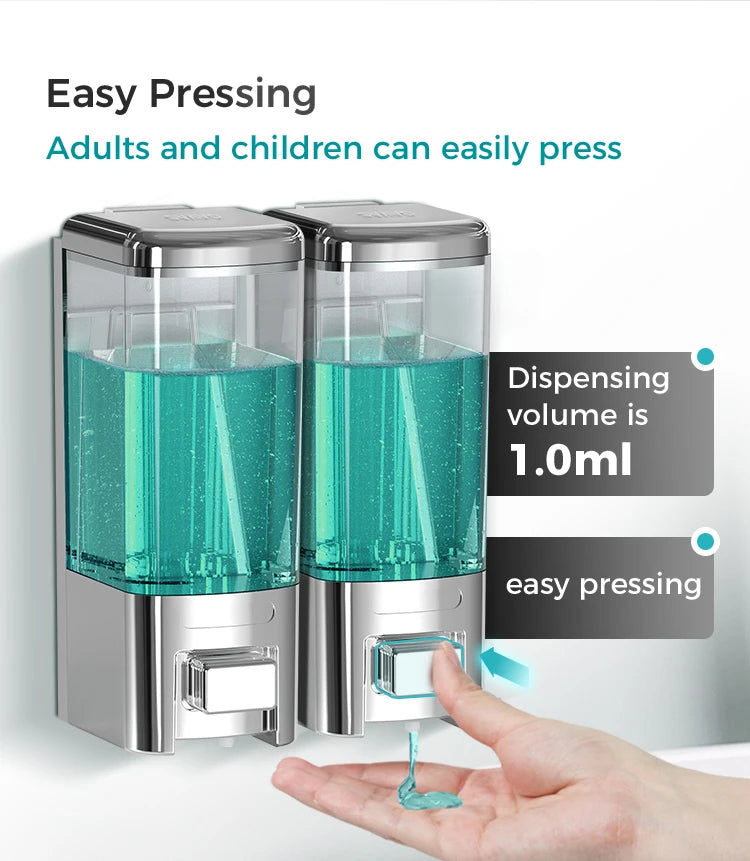 SVAVO V-8102 雙頭手動皂液器 - 500ml*2 壁掛式