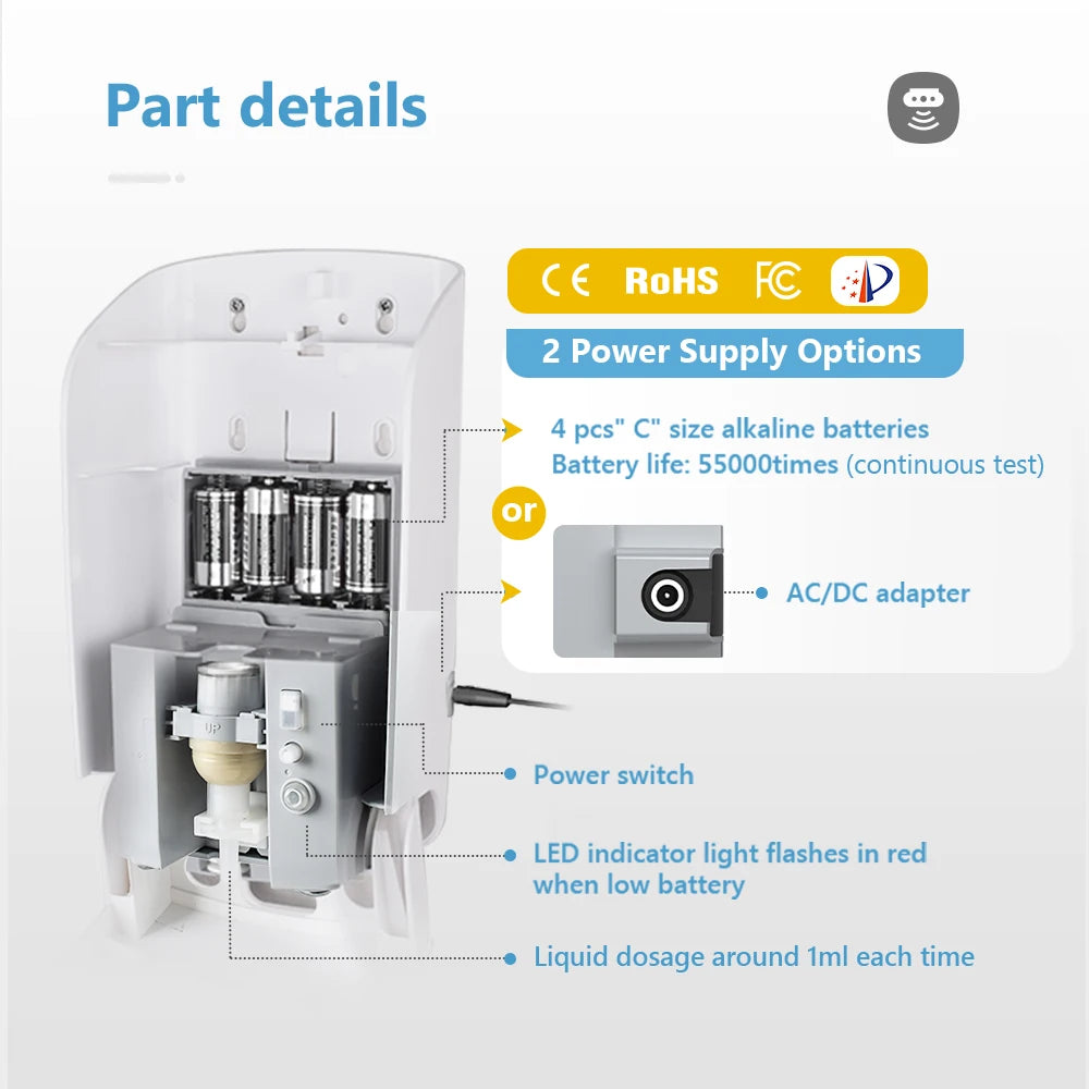 SVAVO PL-151056 自動泡沫皂液器 - 1000ml 大容量 可補充瓶設計
