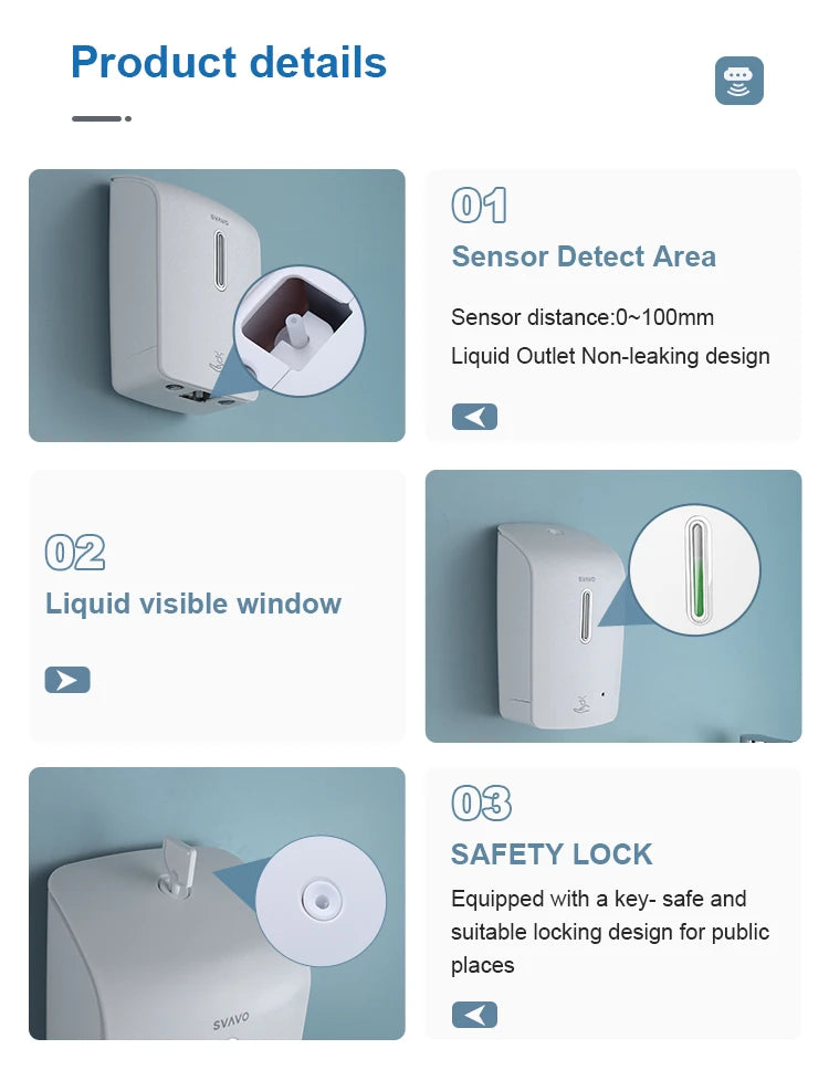 SVAVO PL-151056 自動泡沫皂液器 - 1000ml 大容量 可補充瓶設計