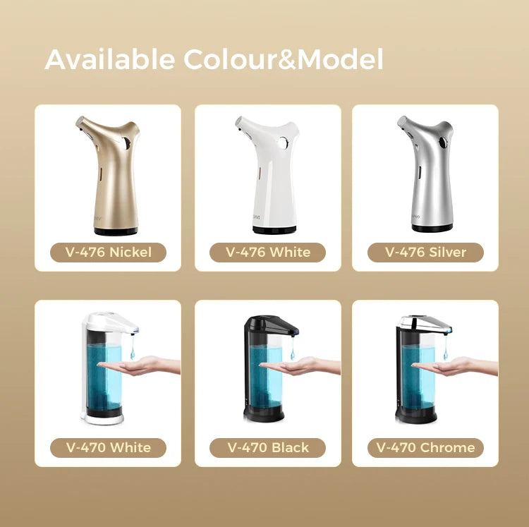 Svavo V - 476 紅外線自動感應皂液器 - 200ml 臺置式 白 / 銀 / 鎳三色可選