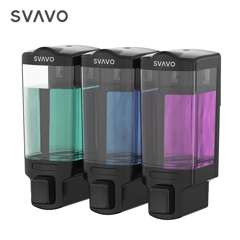 SVAVO V-8123 三格手動皂液器 - 3×480ml 可補充 白 / 鉻 / 客製化色 批發款