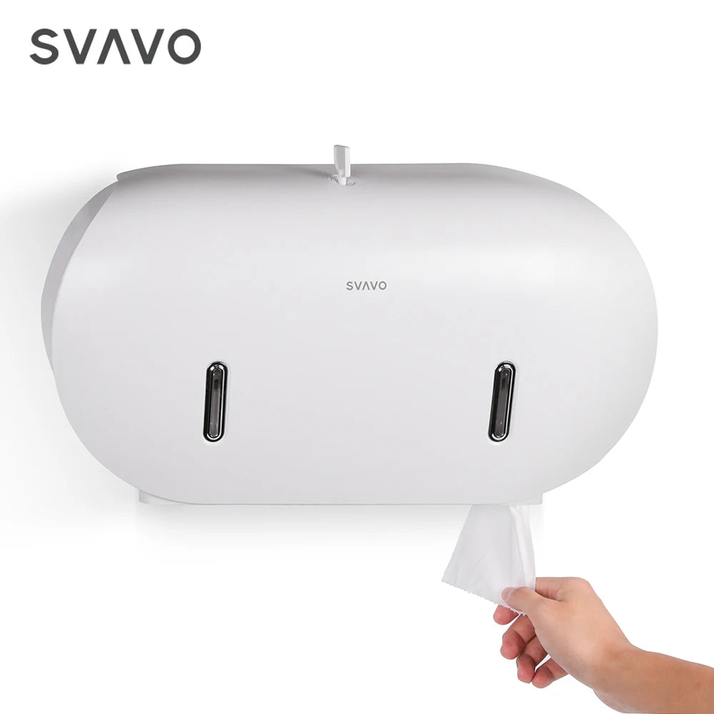 SVAVO PL-151069 壁掛式大卷紙巾分配器 - 雙大卷紙專用 ABS 材質 多色可選