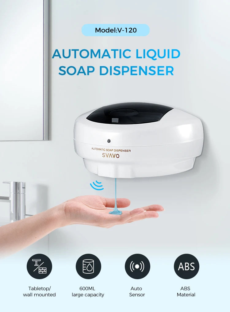 SVAVO V-120 自動皂液器 - 600ml 白色壁掛式