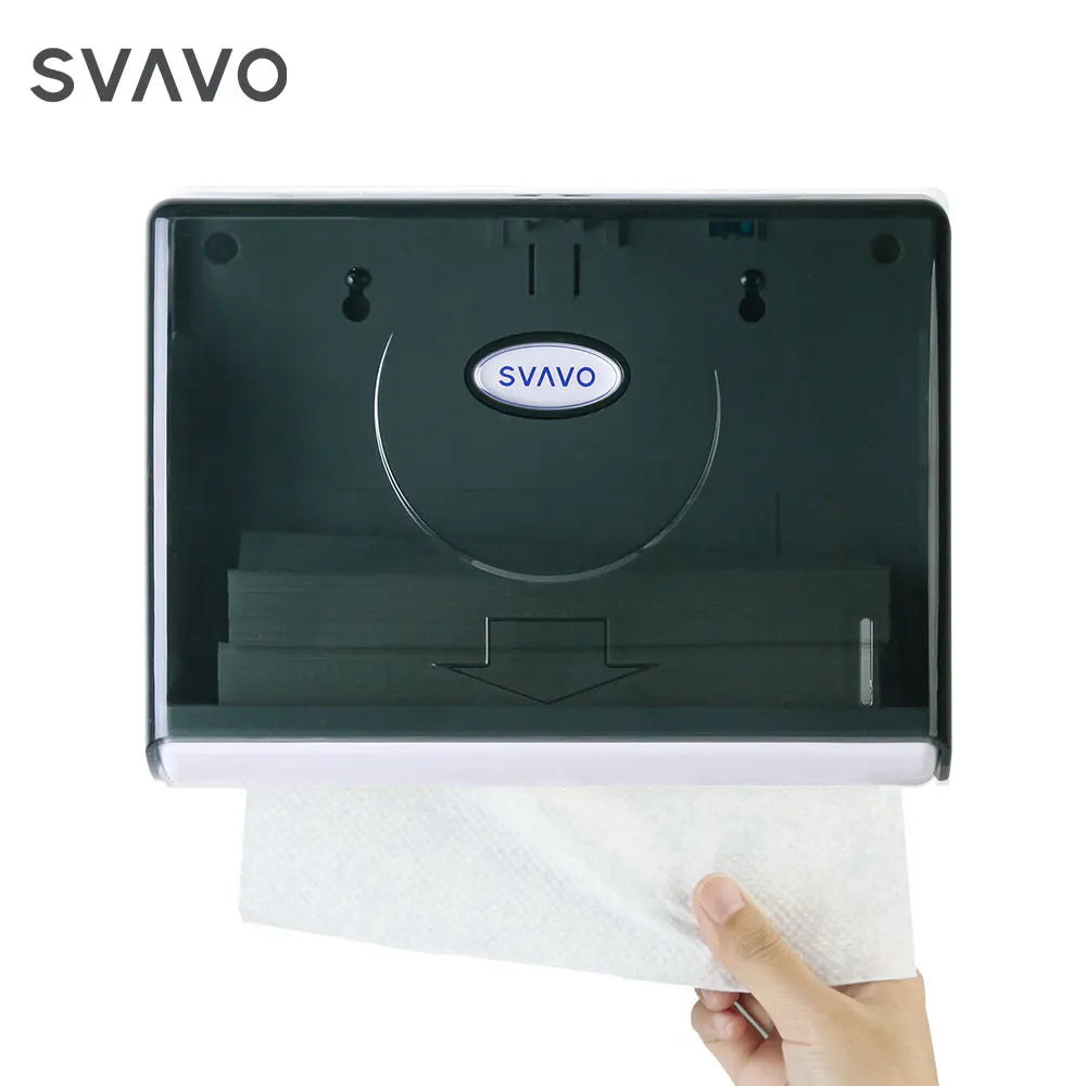 SVAVO V-620 商用浴室多摺紙巾架 - 壁掛式 白 / 透明棕兩色可選