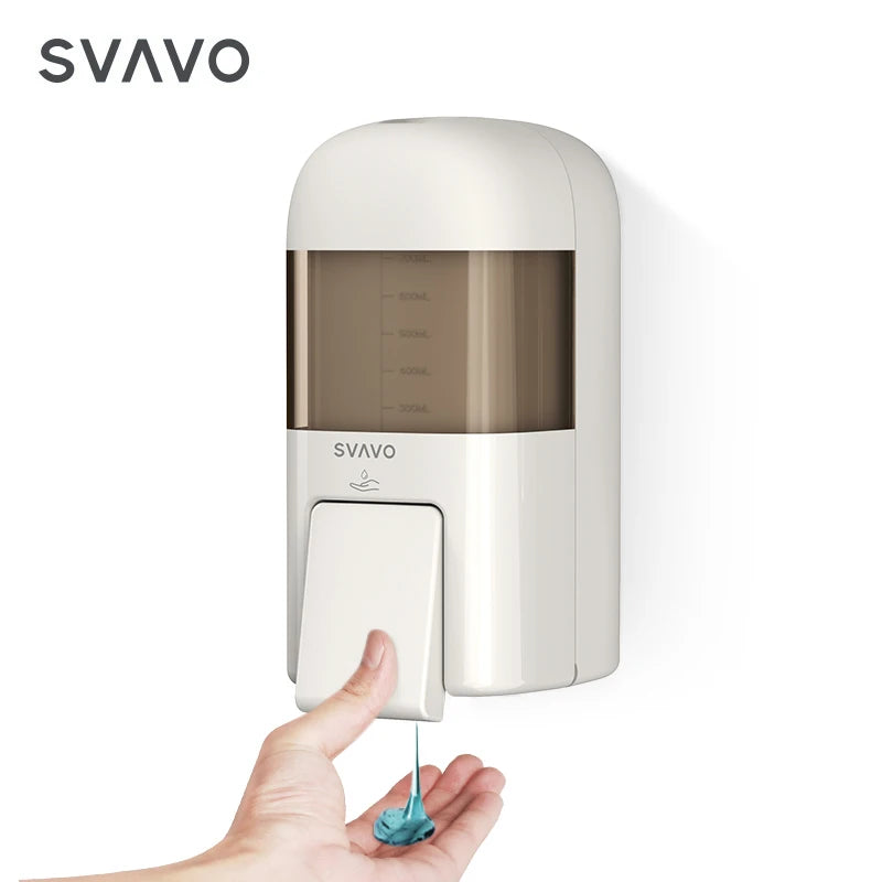 SVAVO ZM-053F 手動噴霧皂液器 - 700ml 壁掛式 商用款 白 / 透明棕兩色可選