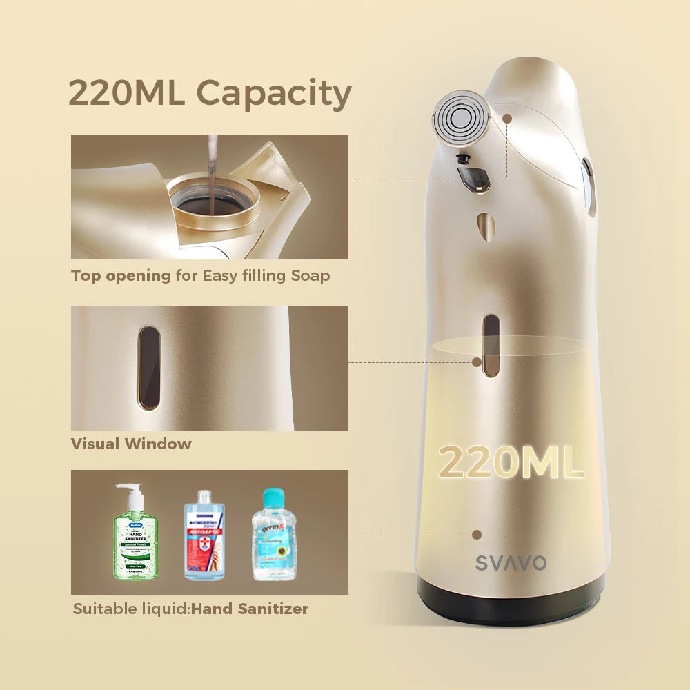 Svavo V - 476 紅外線自動感應皂液器 - 200ml 臺置式 白 / 銀 / 鎳三色可選