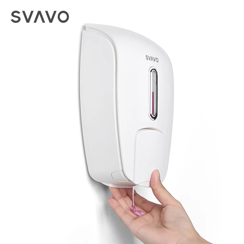 SVAVO PL-151051 手動液體皂液器 - 800ml 壁掛式 底部按壓 白 / 白 + 灰 / 黑三色可選
