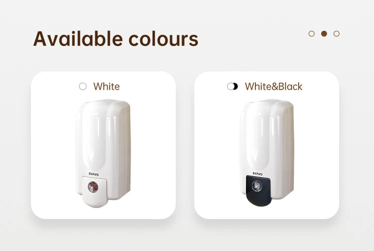 SVAVO V-730 手動液體皂液器 - 1000ml 壁掛式 現代白色款