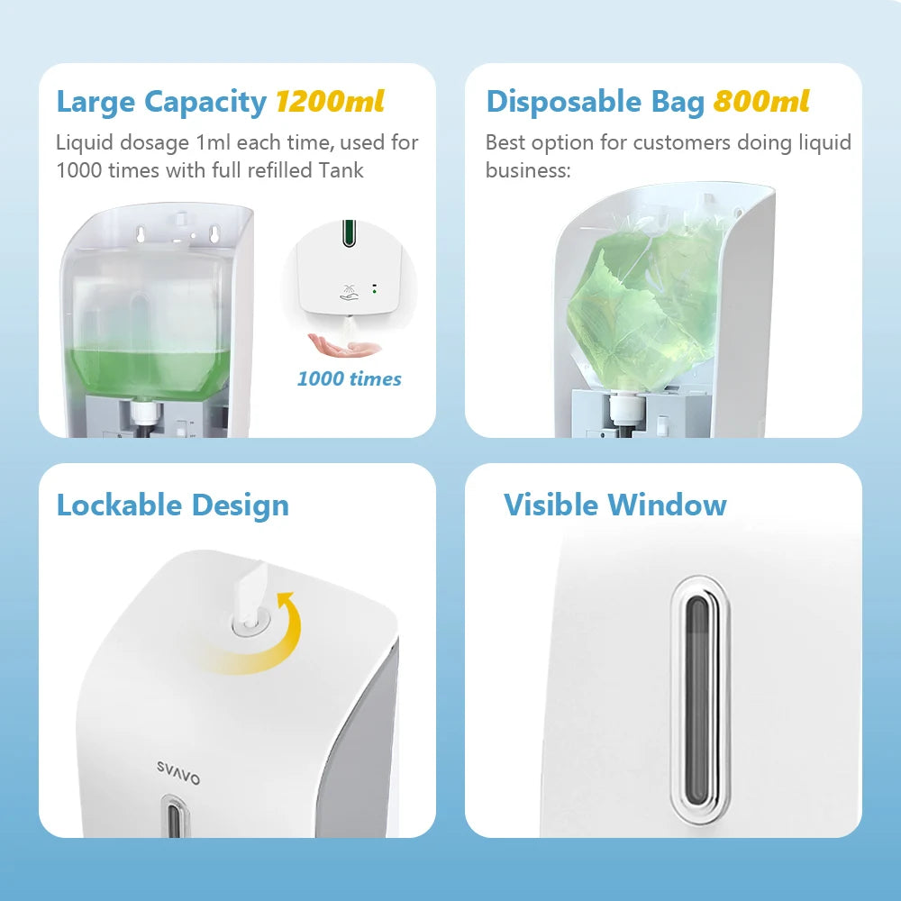 SVAVO PL - 151057 自動噴霧皂液器 - 1000ml 醫用可充 refillable 款