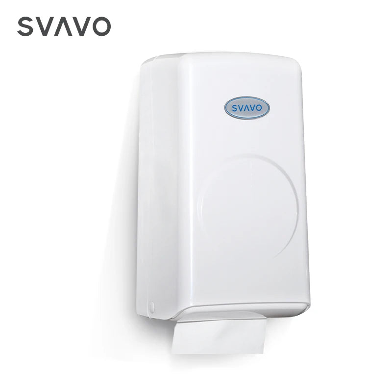 SVAVO V-940C 壁掛式卷紙盒分配器 - ABS 材質 現代款 白 / 白 + 透明棕可選（手紙 / 小卷紙兩用）