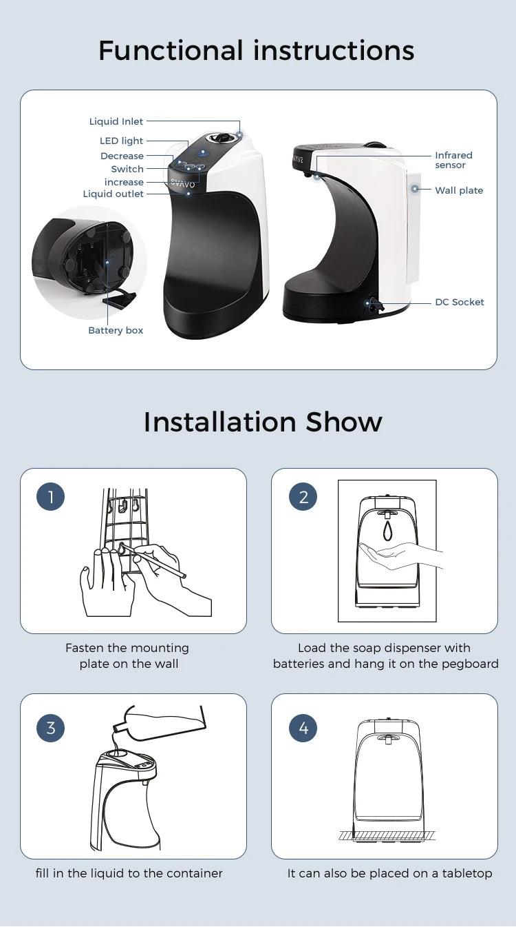 SVAVO ZM - 046FM 自動泡沫皂液器 - 800ml 時尚現代款