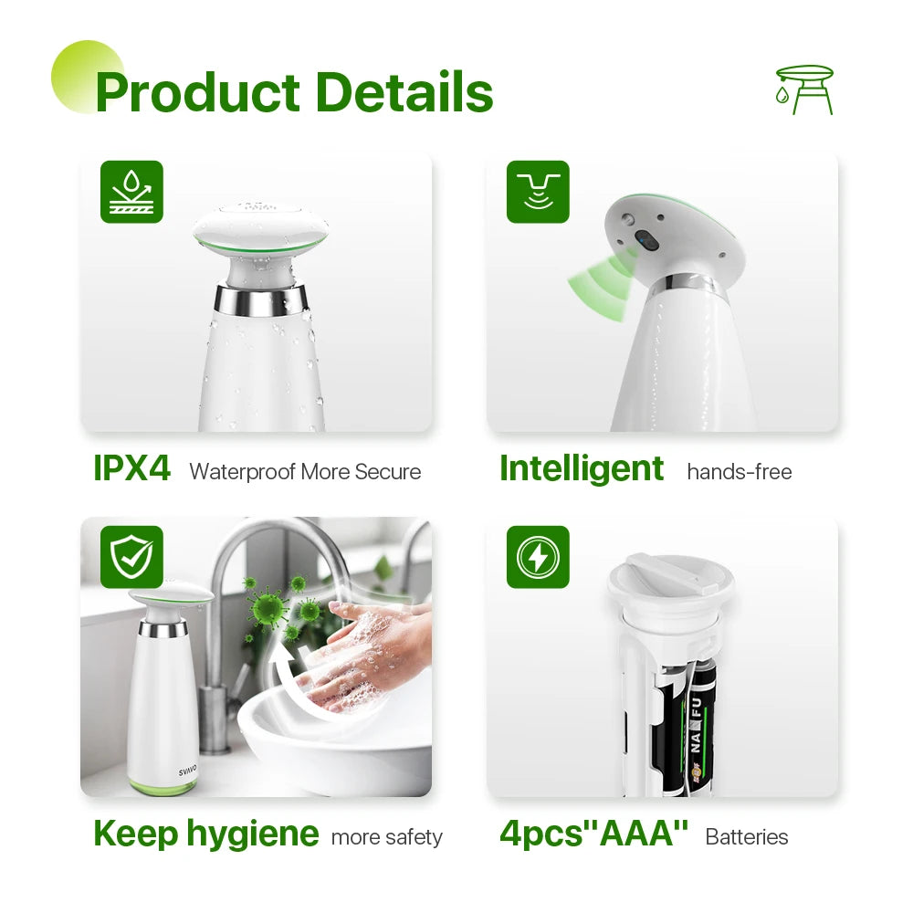 SVAVO V - 473 自動感應皂液器 - 350ml 免接觸式黑白兩色選