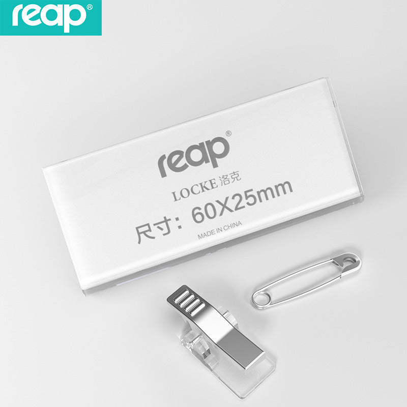 reap 7030︱7041︱7042︱7043 水晶亞加力別針胸牌 多尺寸員工姓名工作證卡