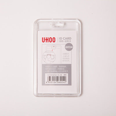 UHOO 6023︱6024 掀蓋亞加力卡套 雙面透明防水員工學生工作證，可搭配掛繩