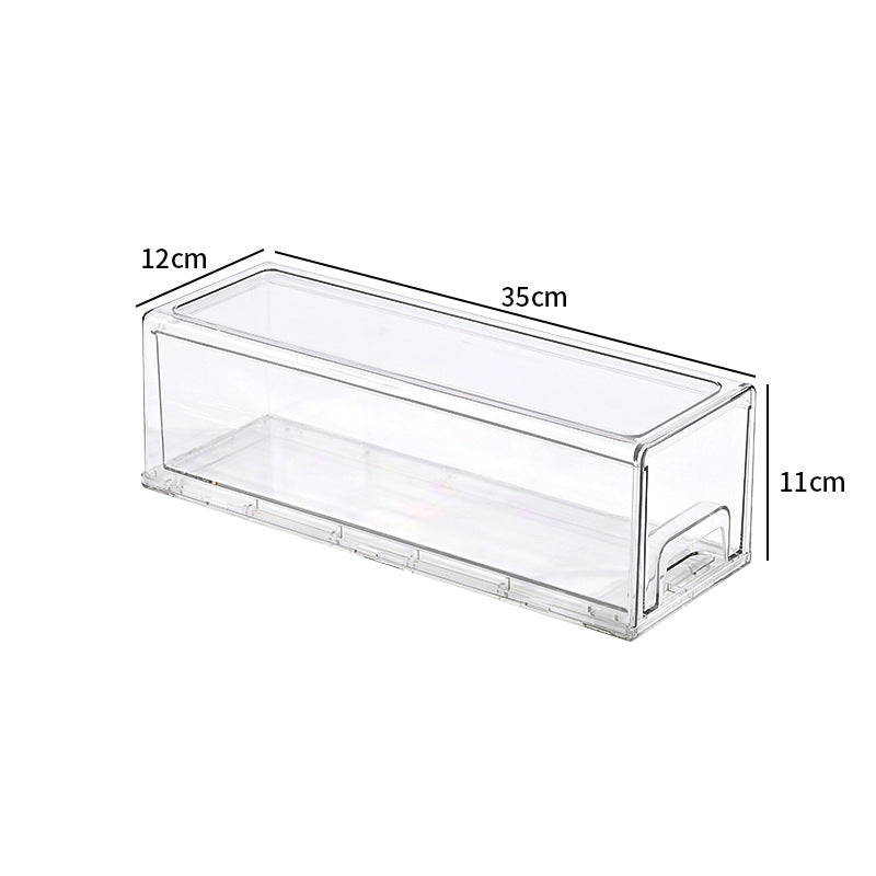 抽屜式雪櫃保鮮收納盒｜廚房透明塑膠儲物盒 生果檯面分類整理盒 慳位神器