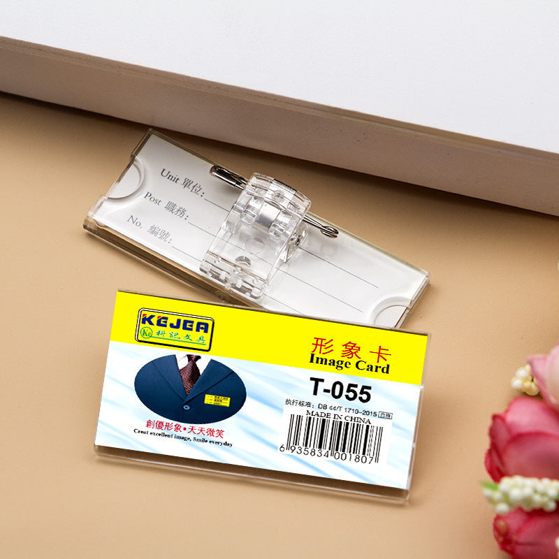 KEJEA 高透明亞加力胸牌 T-007~010︱T-050~517 別針五金 / 水晶夾扣員工姓名工作牌