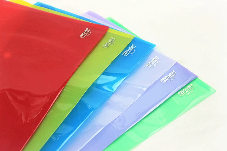 Kidario 803F-18C F4 橫式透明按扣彩色文件袋