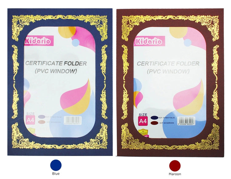 Kidario 4K 證書封面 KCF-01 藍色 / KCF-02 棗紅色 高質感呈現