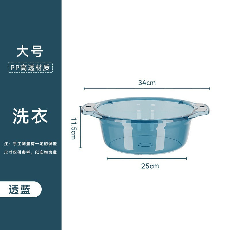 多用途透明可掛臉盆｜廚房洗菜洗衫盆 家用泡腳洗臉盆 可懸掛慳位 生活百貨必備