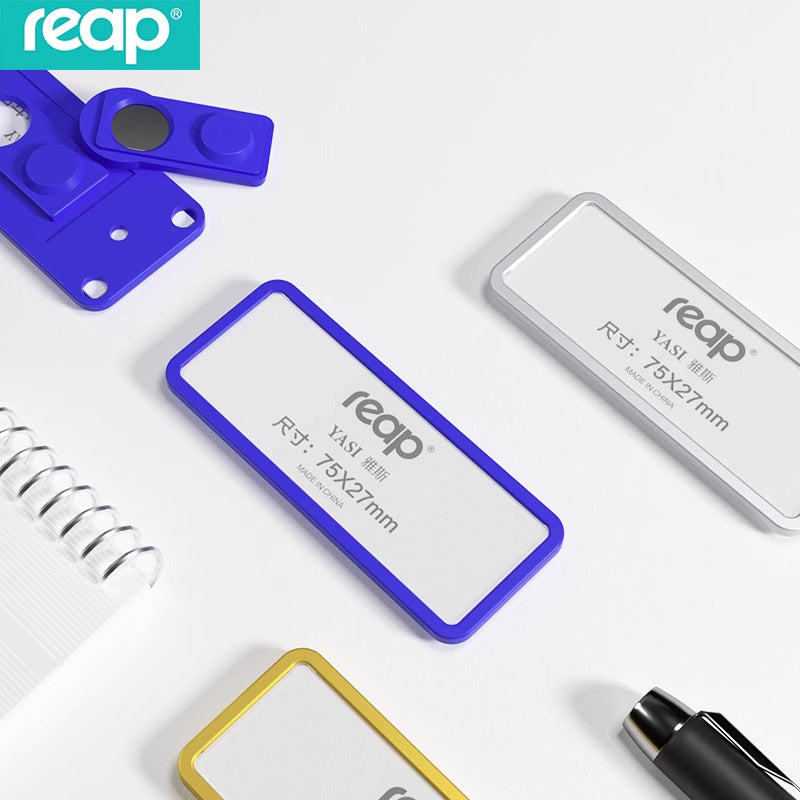 reap 彩色邊框 ABS 胸牌 別針磁扣兩款 多尺寸商務學生姓名工作牌